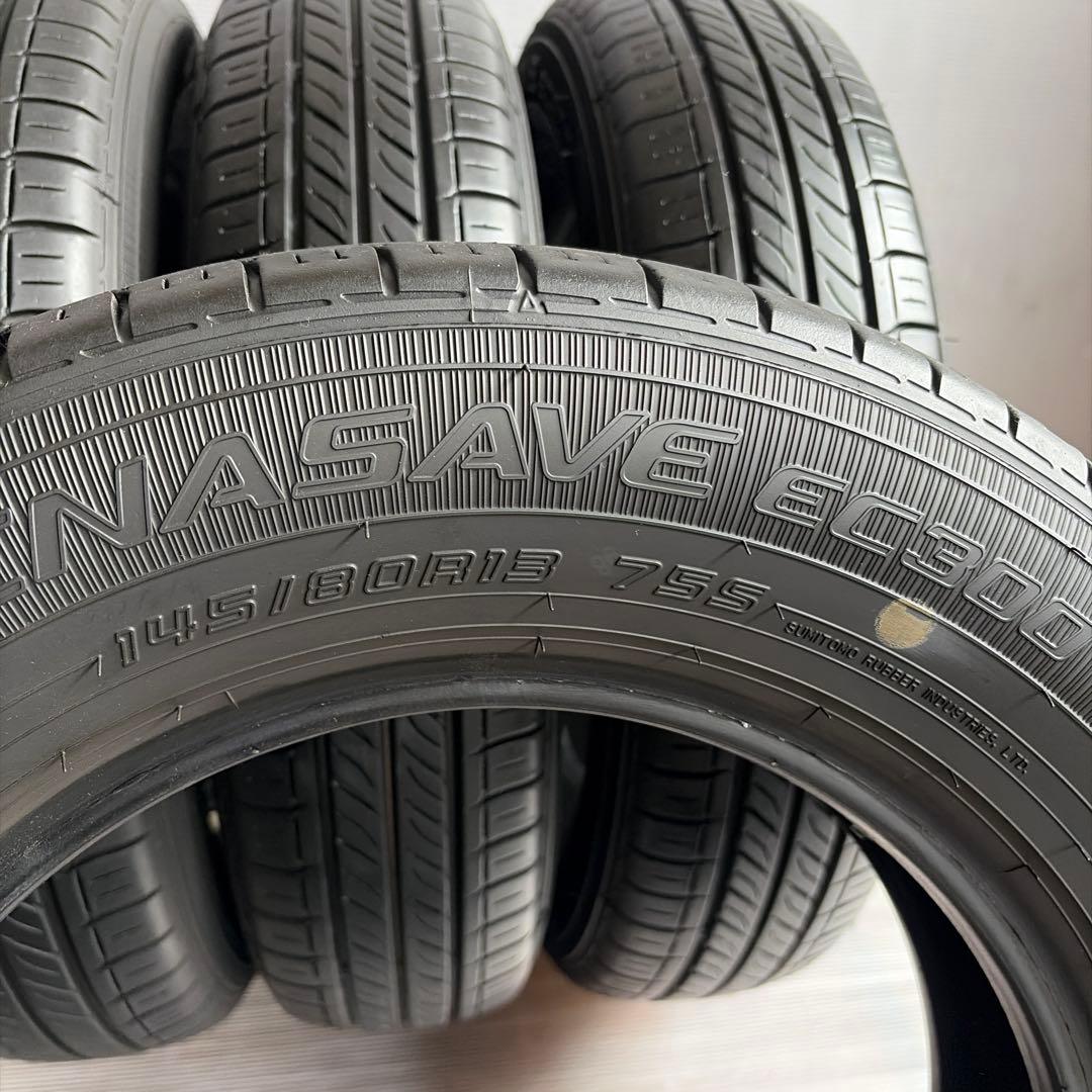 送料無料◆145/80R13/夏4本/残溝約5㎜/製造2019年/ダンロップ