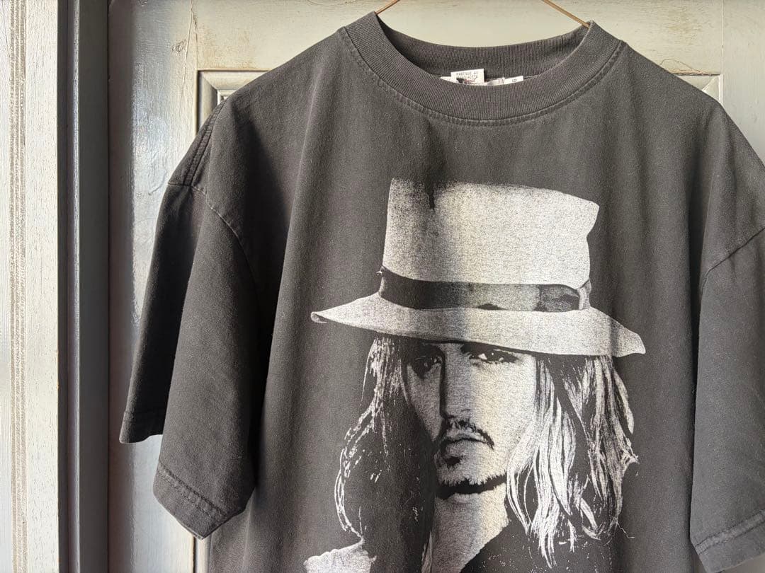 00's ジョニー・デップ プリント Tシャツ ブラック