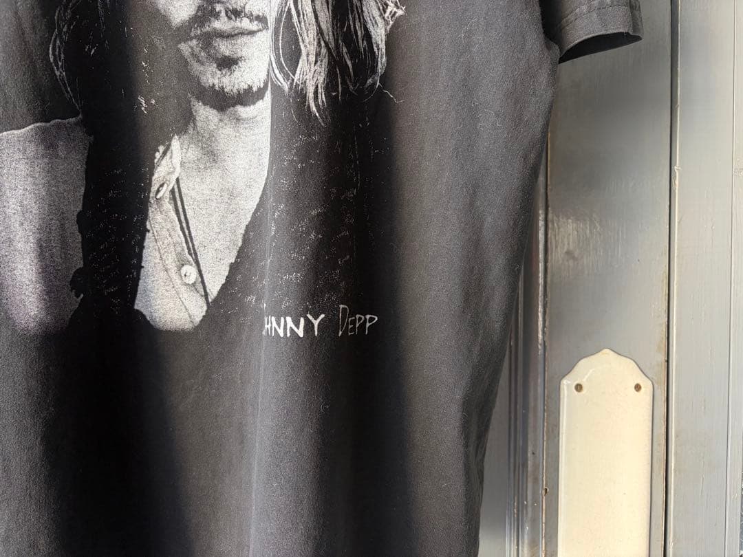 00's ジョニー・デップ プリント Tシャツ ブラック