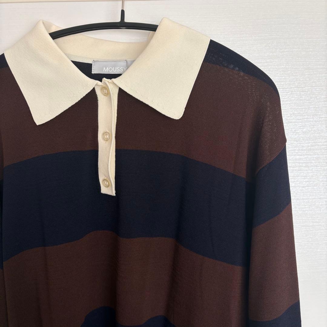 『新品』 MOUSSY BORDER KNIT ポロ