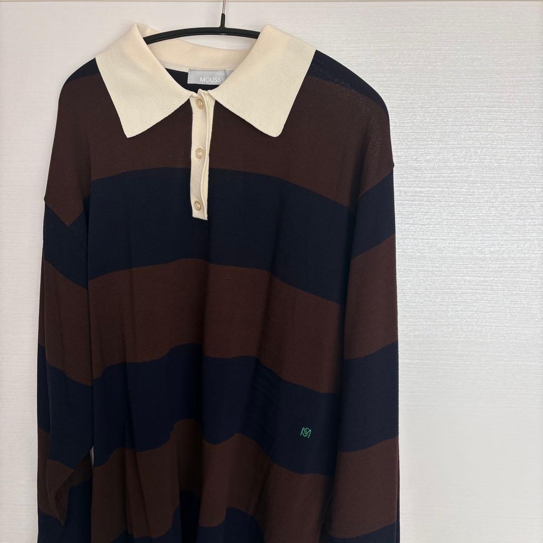 『新品』 MOUSSY BORDER KNIT ポロ