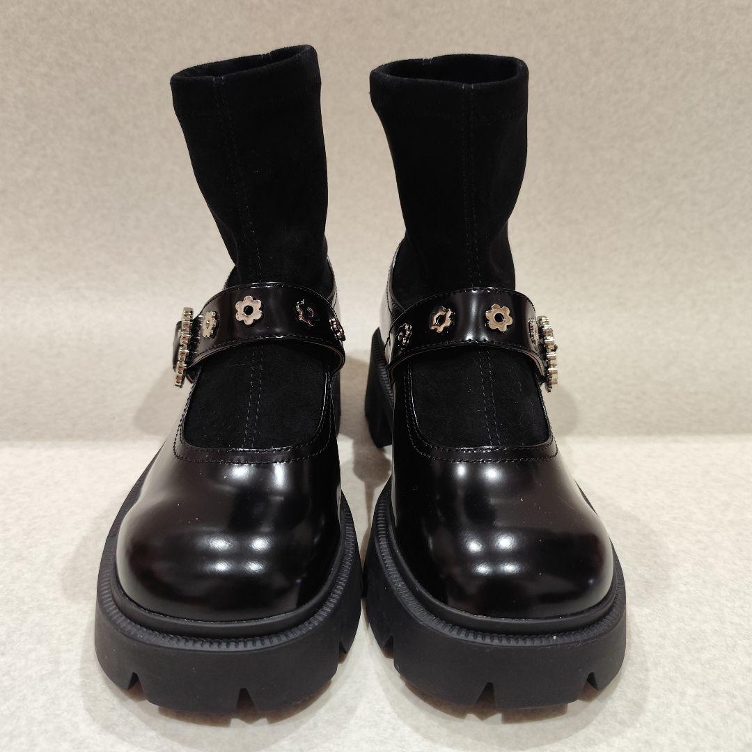 美品★STACCATO ネモソックスコンビブーツ ブラック 23.0