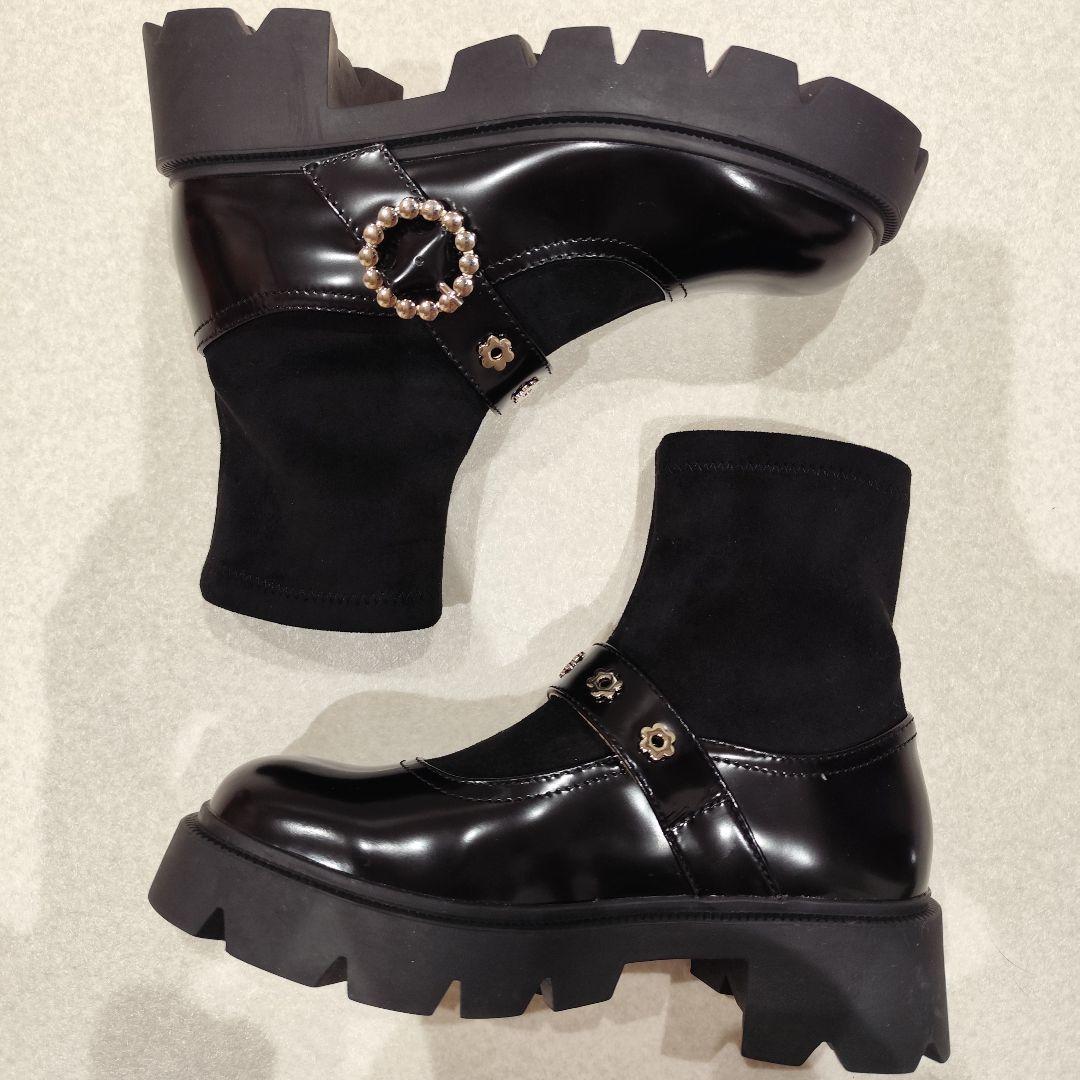 美品★STACCATO ネモソックスコンビブーツ ブラック 23.0