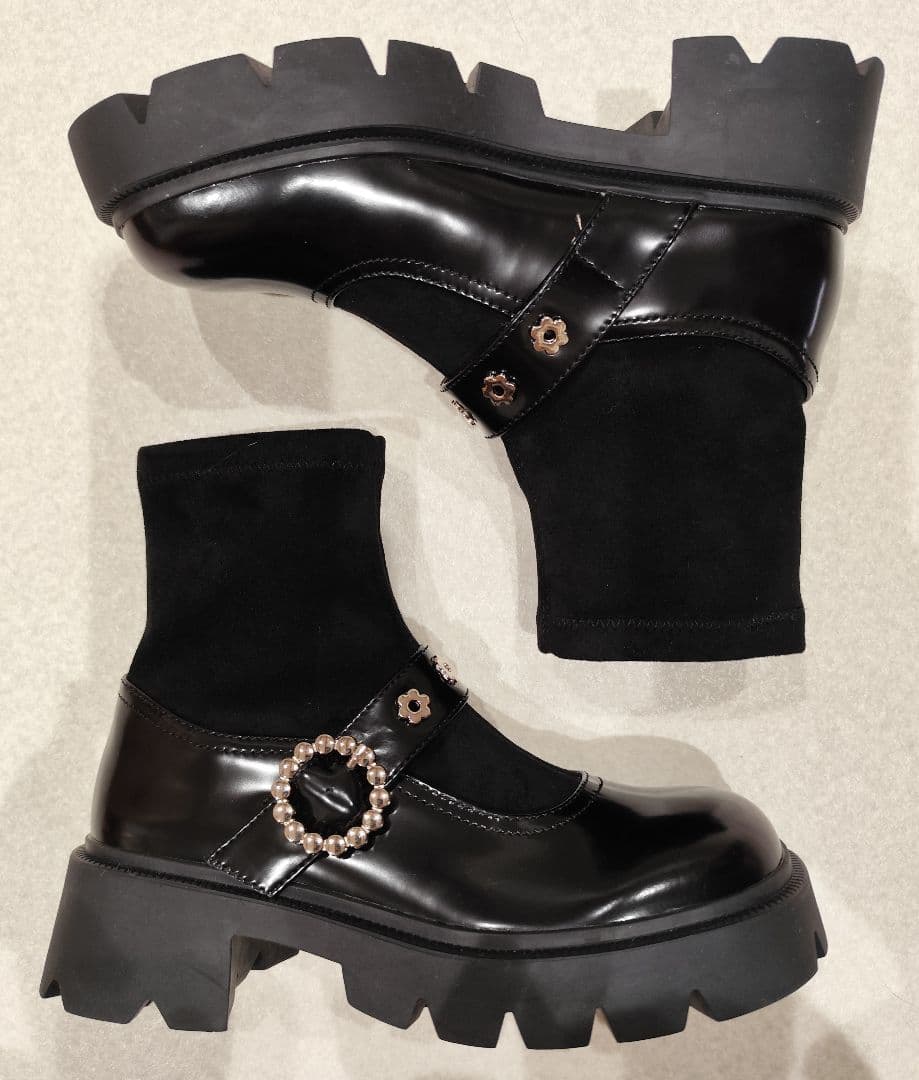 美品★STACCATO ネモソックスコンビブーツ ブラック 23.0
