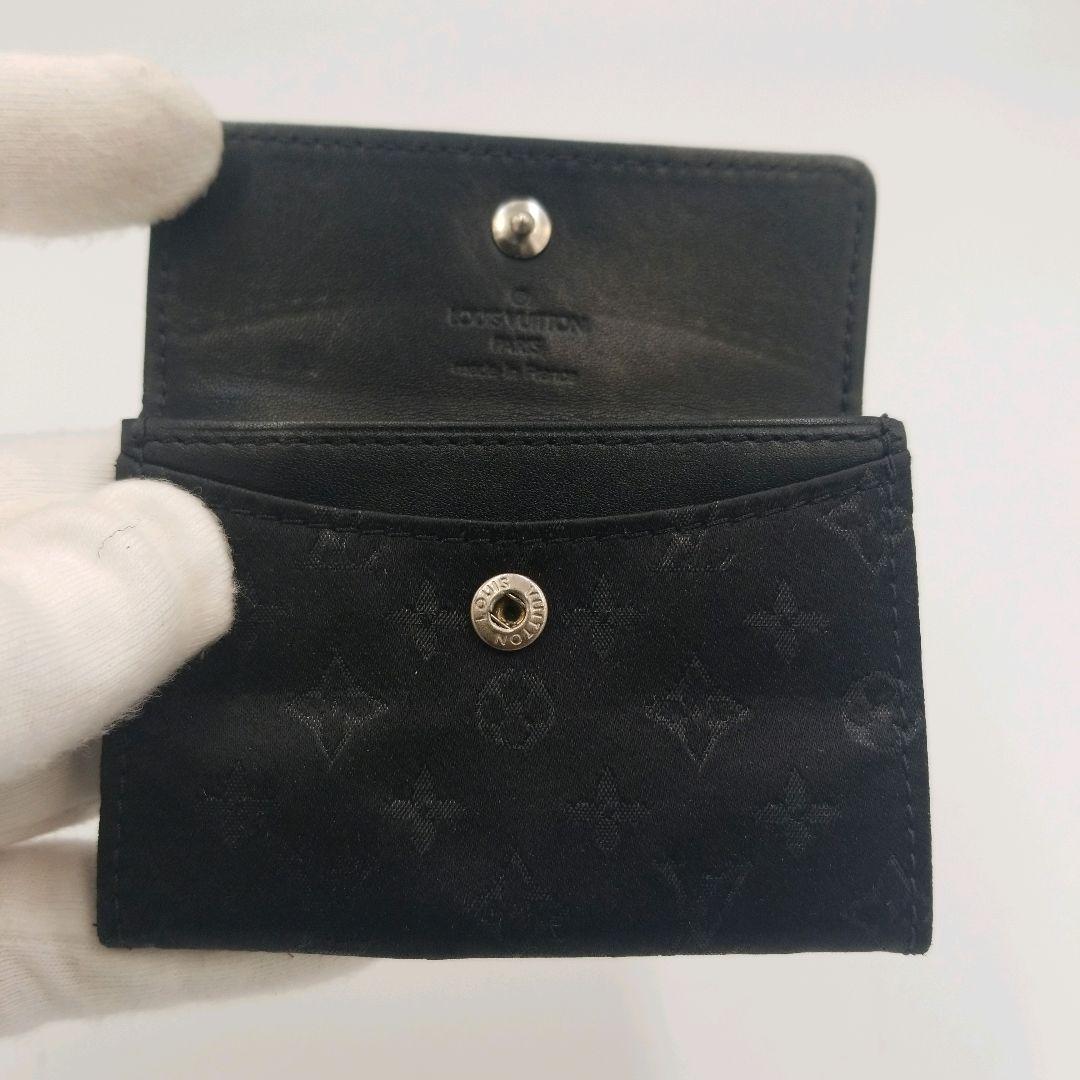【美品】ルイヴィトン　LOUISVUITTON　モノグラムサテン　名刺入れ　黒