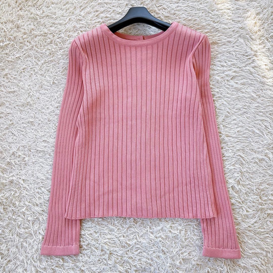 美品✨2022 Rene パールボタンニットカーディガン フリル 36 ピンク系