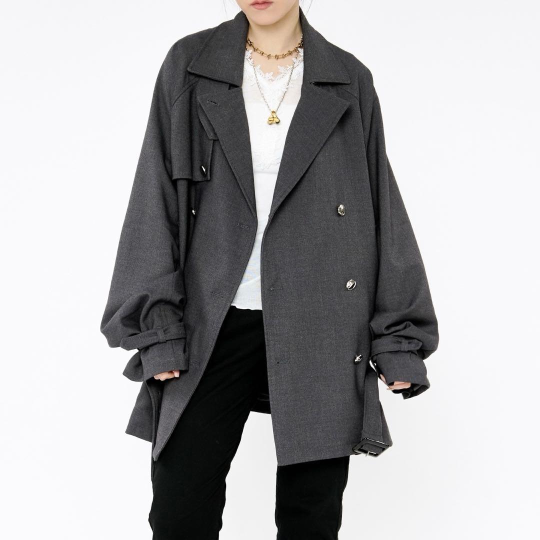 Midi trench coat メタルボタンミディトレンチコート Ezick