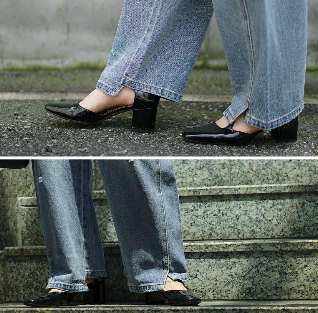 YENNイェンカーブシームデニムパンツ36ブルー