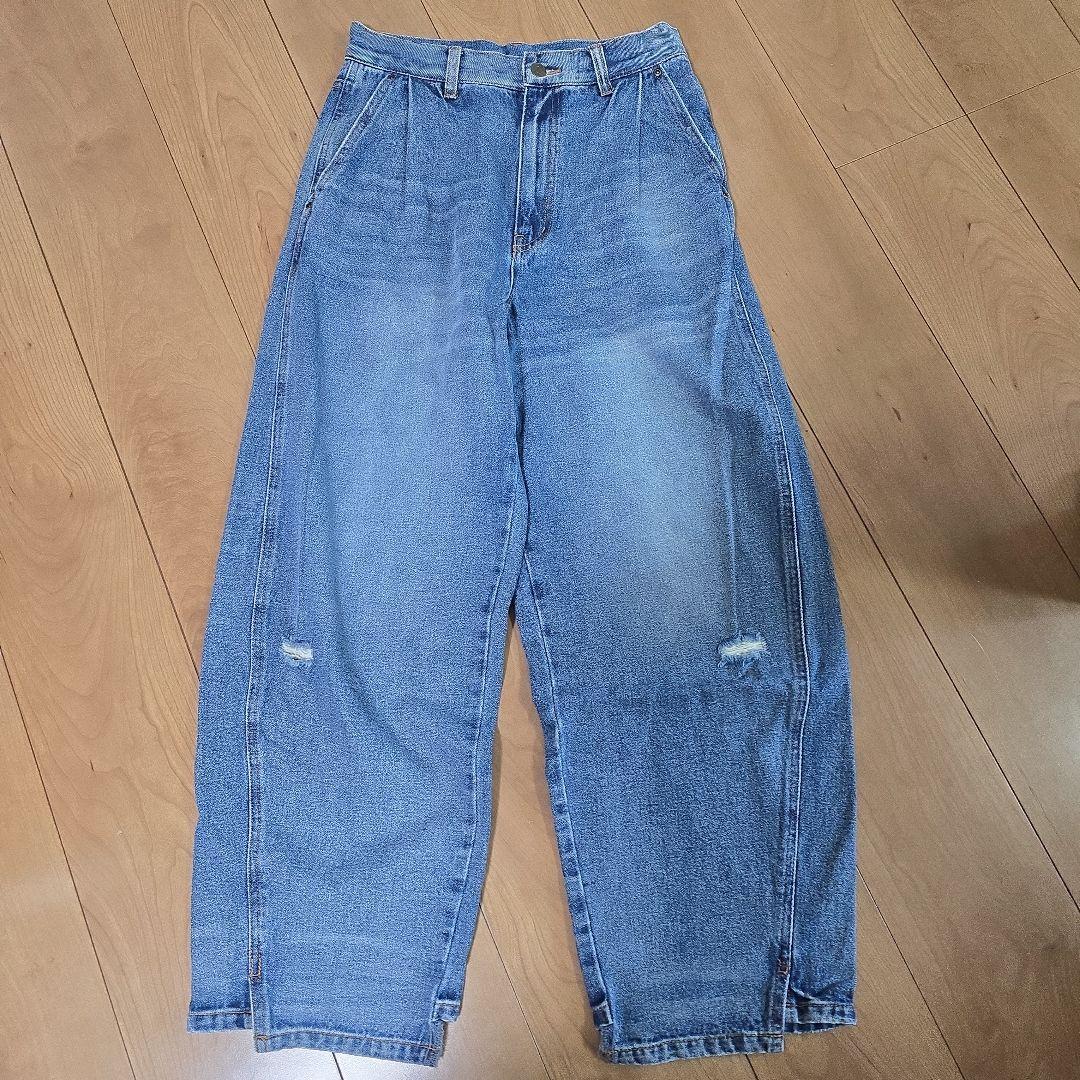 YENNイェンカーブシームデニムパンツ36ブルー