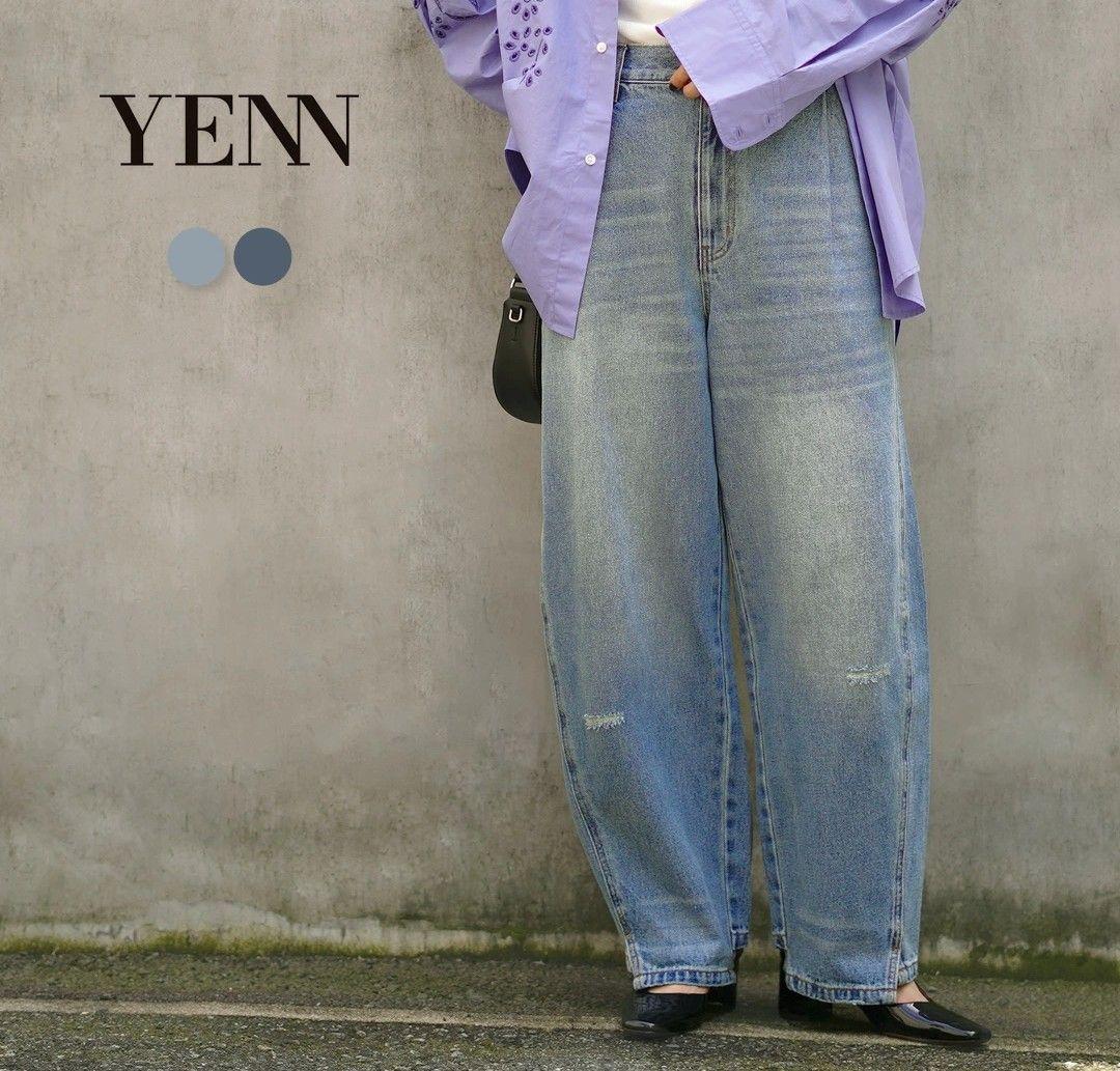 YENNイェンカーブシームデニムパンツ36ブルー