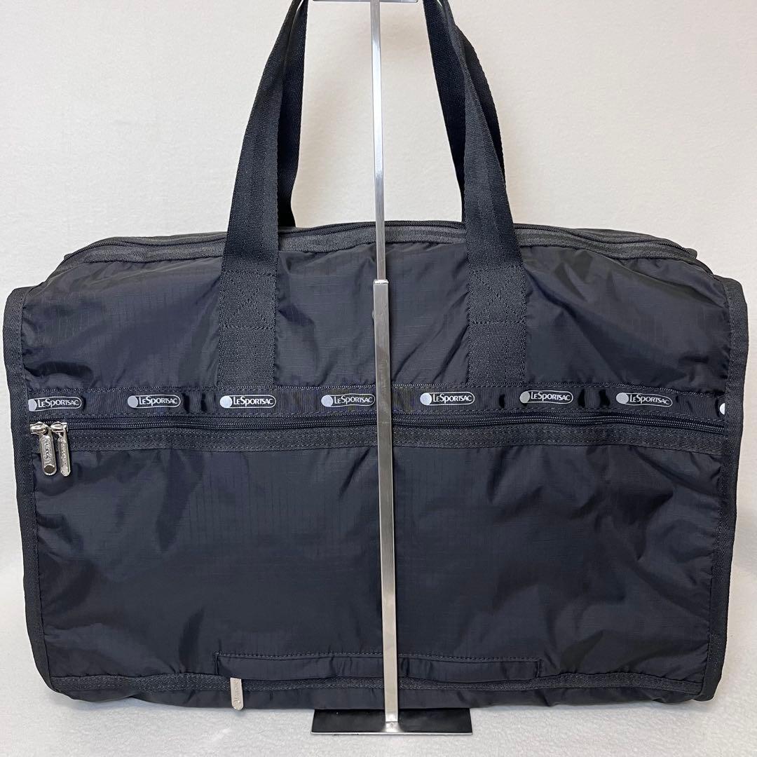 新品LeSportsac レスポートサック 旅行用 ボストンバッグ 黒ポーチ付