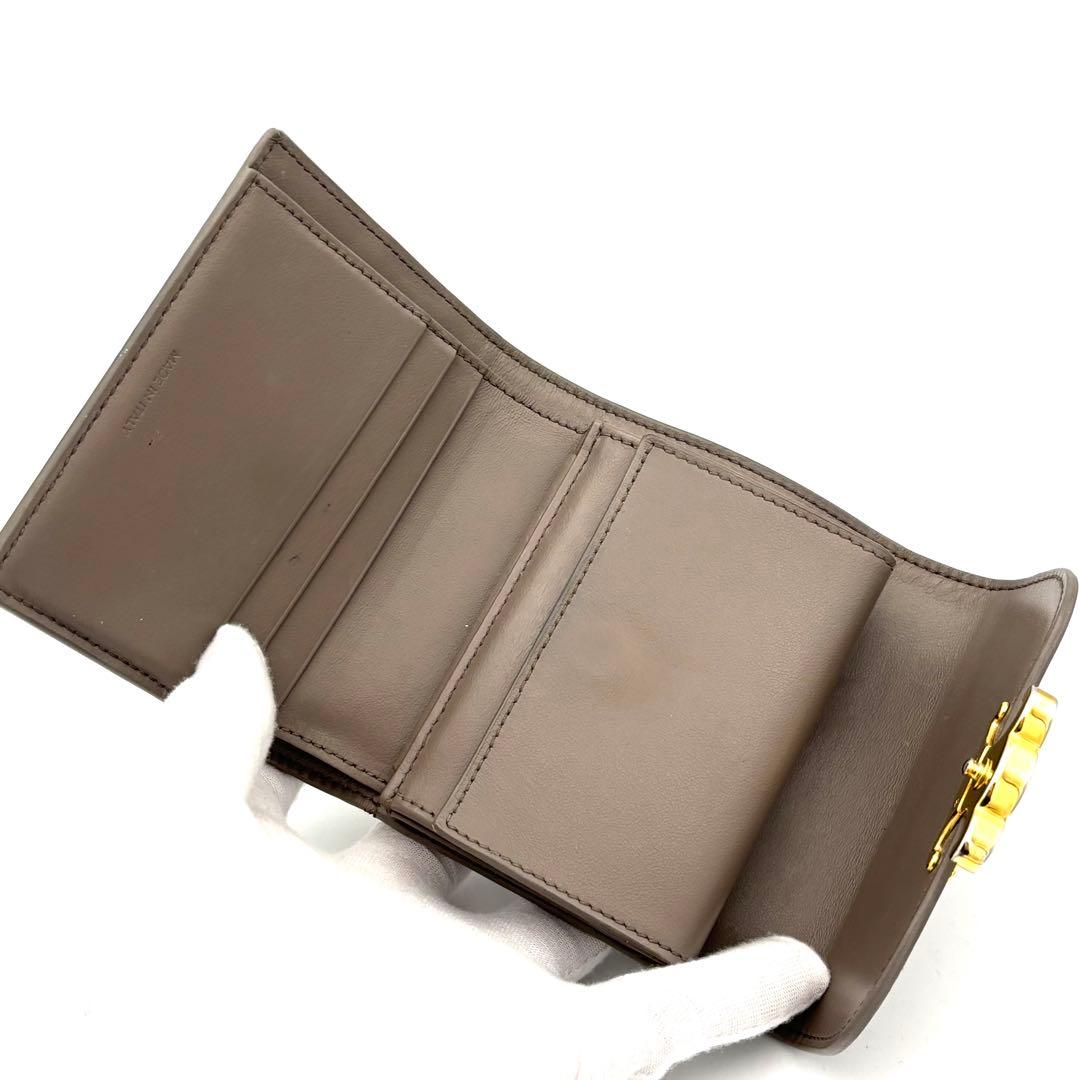 ☆美品☆セリーヌ 財布 グレー グレイ トリオンフ スモールフラップウォレット