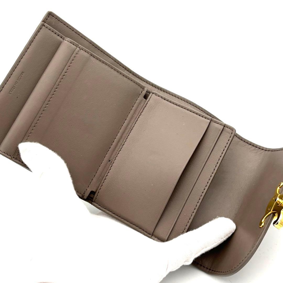 ☆美品☆セリーヌ 財布 グレー グレイ トリオンフ スモールフラップウォレット