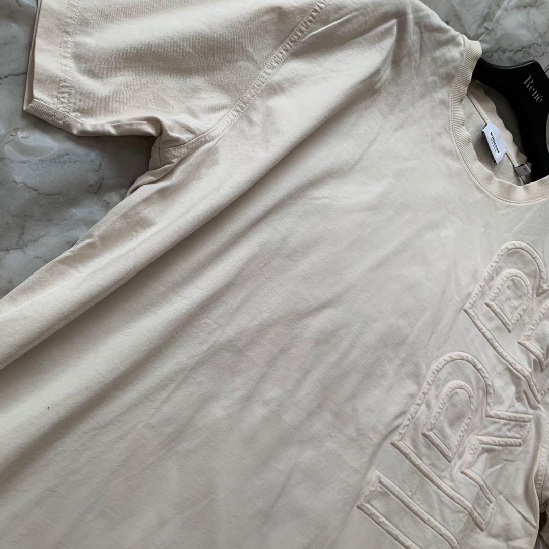 未使用級 レア✨バーバリー 現行 Tシャツ 半袖 ロゴ ベージュ Mサイズ