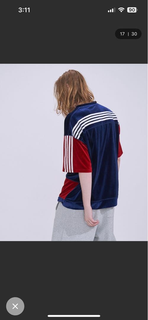 【未使用】Seesew パッチワークデザインTシャツ ネイビー/レッド