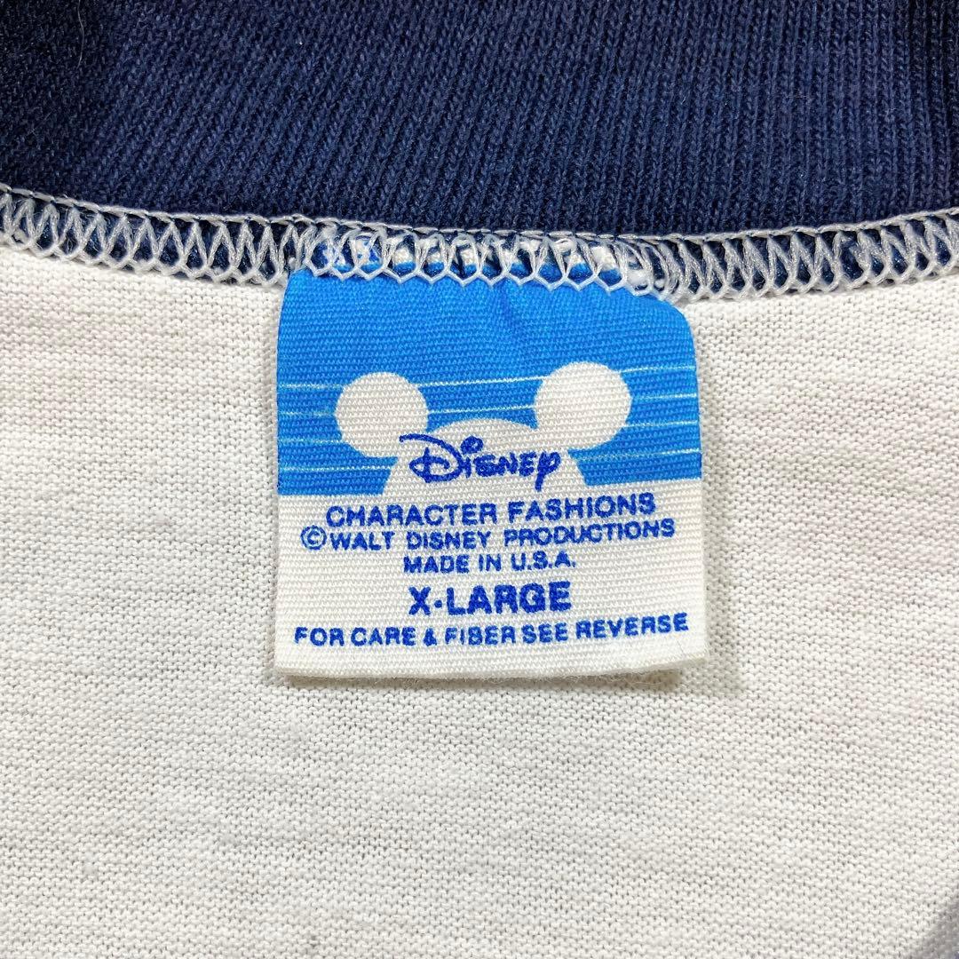 80s USA製 Disney 白足ミッキー リンガーTシャツ キムタク 美品