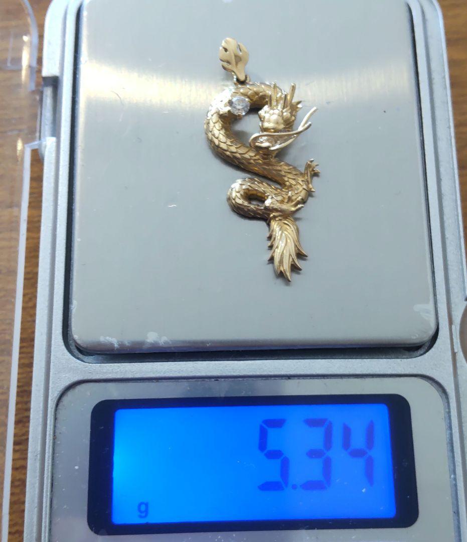 K18 龍ドラゴン ダイヤモンド ネックレス ペンダント 5.3g