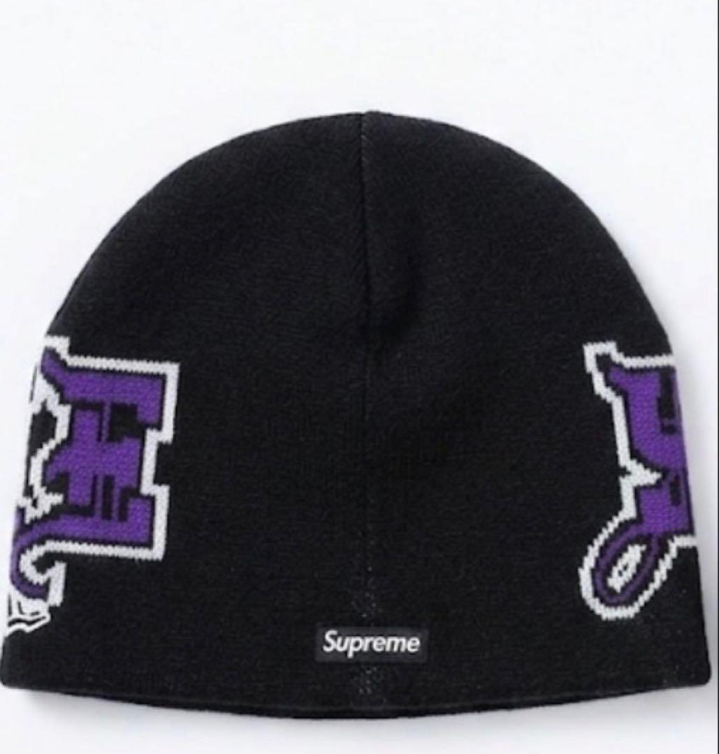 Supreme ニット帽 黒・紫