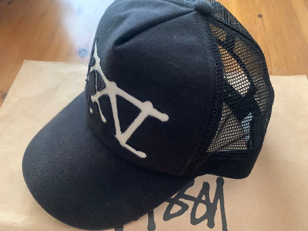old Stussy 25周年6パネルキャップ 黒