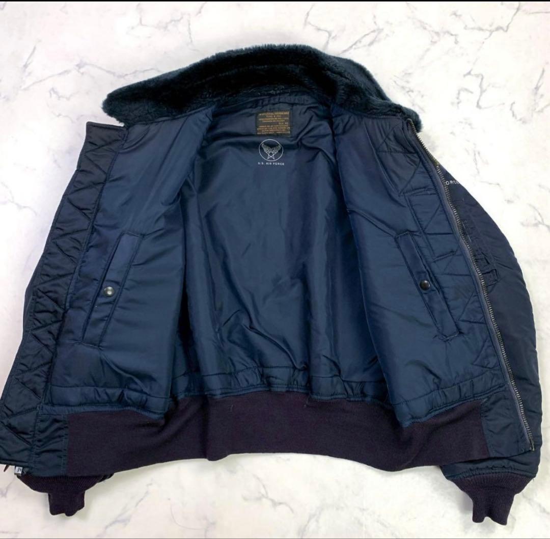 50s復刻★ USA製 ALPHA B-15C ネイビー 40　E104