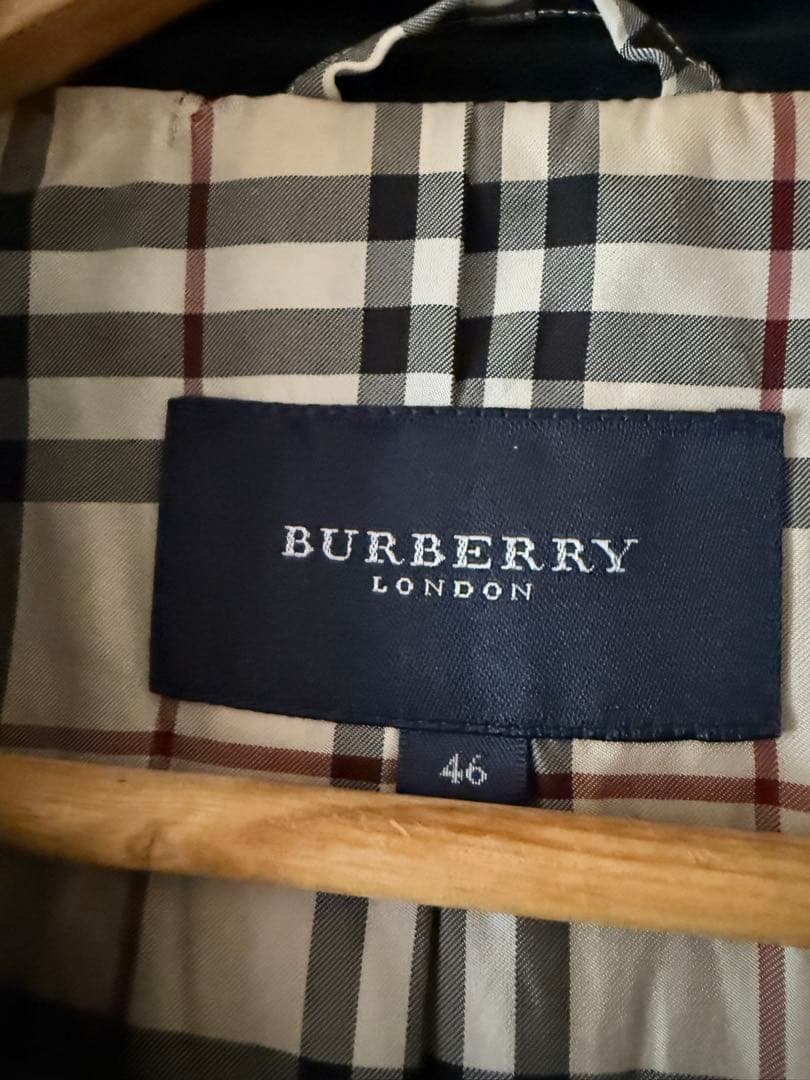 BURBERRYLONDON ベロア黒テーラードジャケット Size46日本製