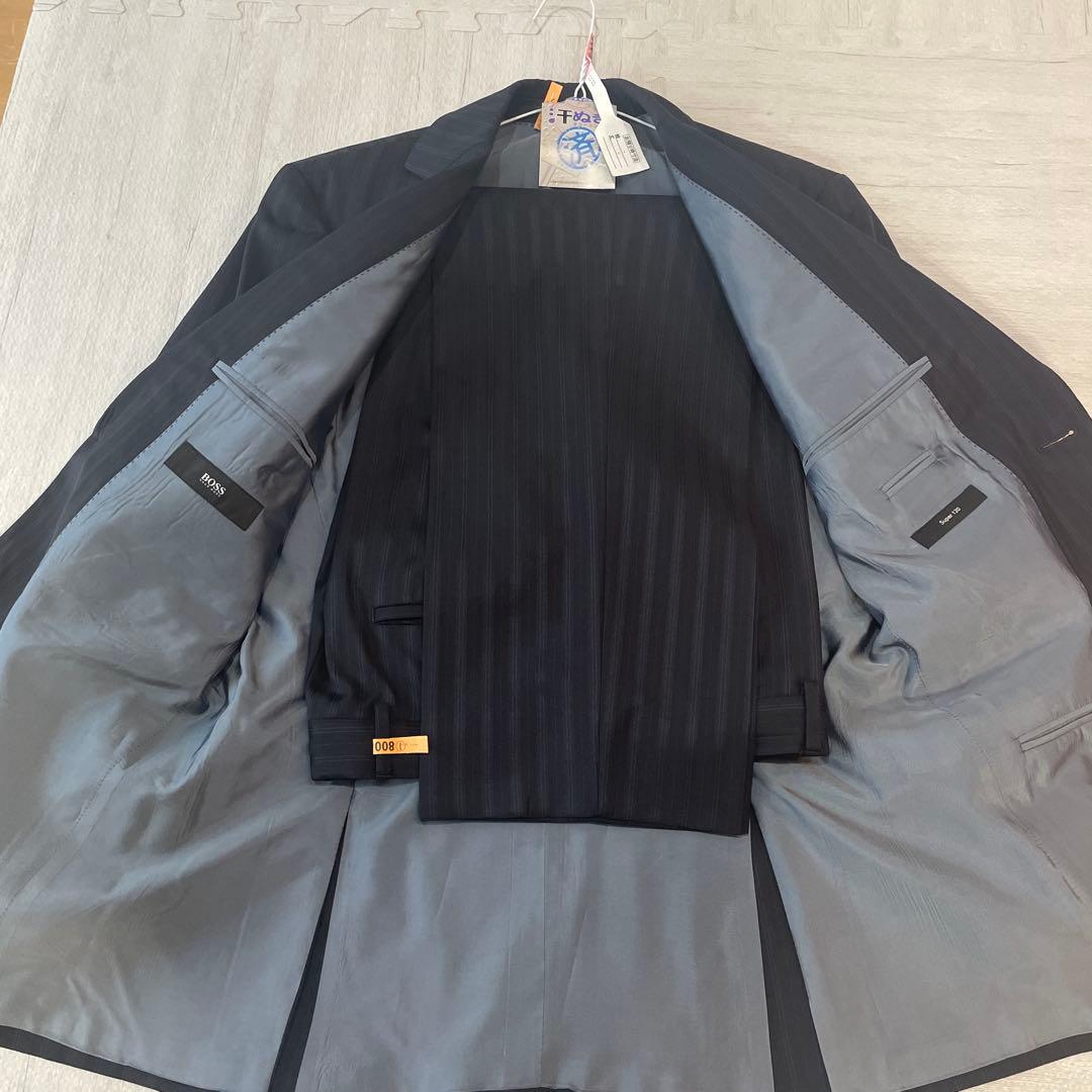 HUGO BOSS ストライプスーツ ネイビー