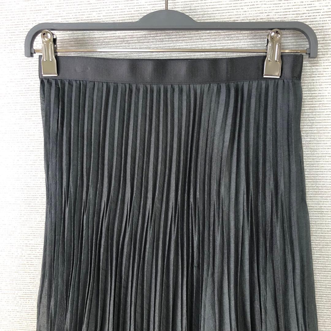 未使用品 ANAYI スパンオーガンジープリーツ スカート 38 ブラック