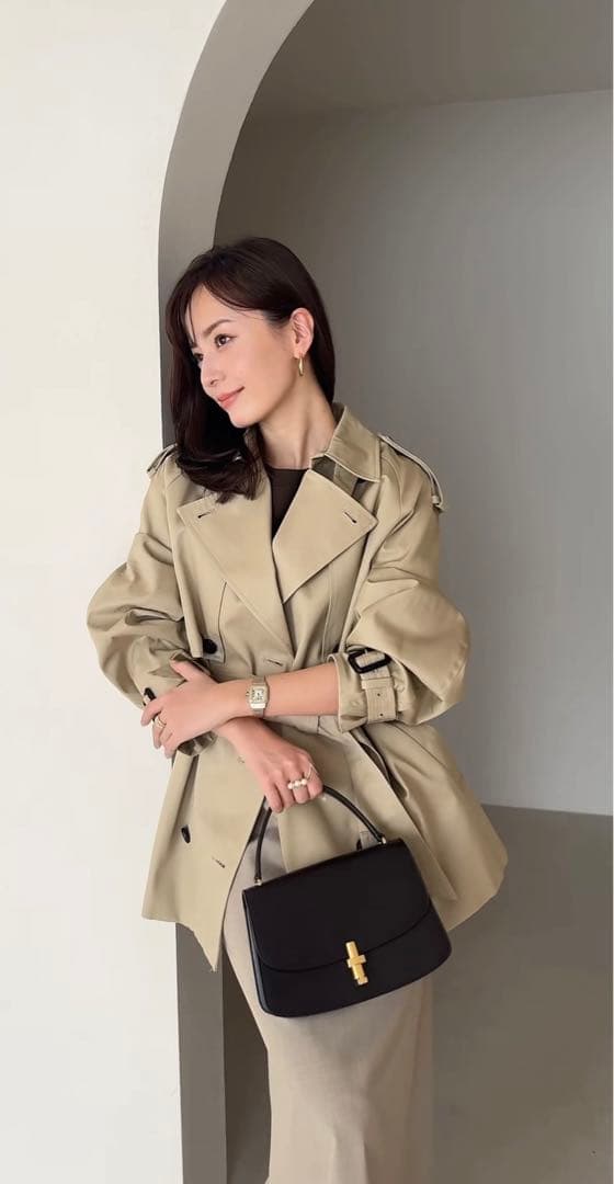 【新品】 anuans ハーフオーバートレンチコート