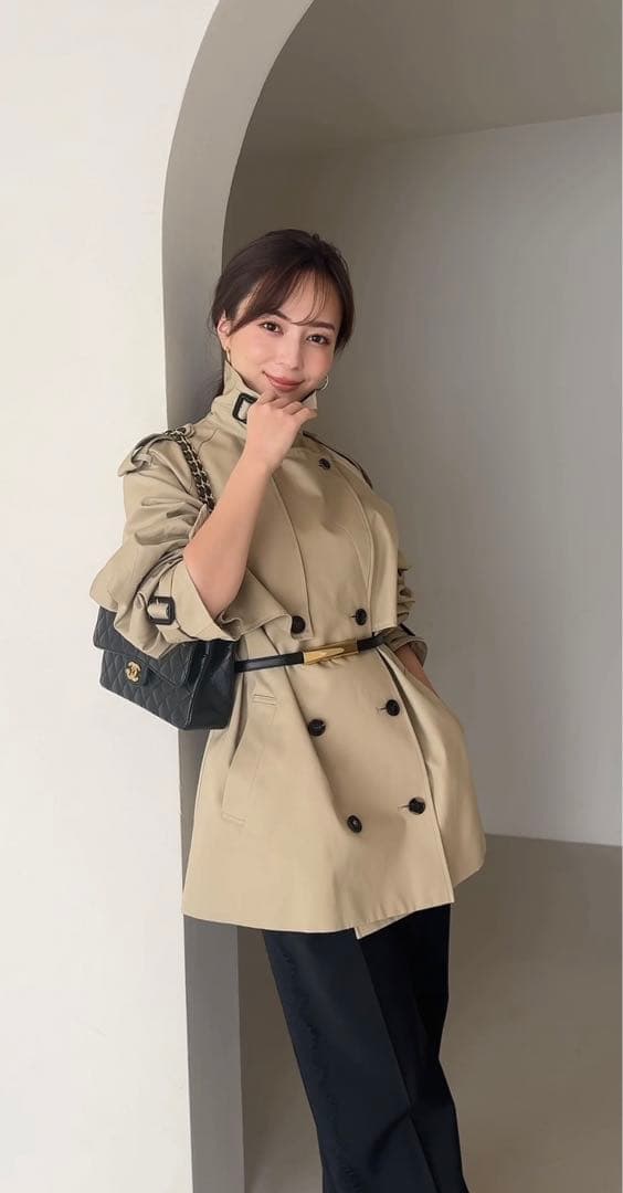 【新品】 anuans ハーフオーバートレンチコート
