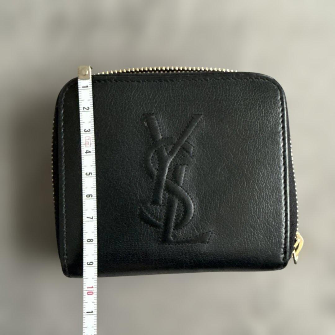 YSL イヴ・サンローラン 二つ折り財布 黒 レザー
