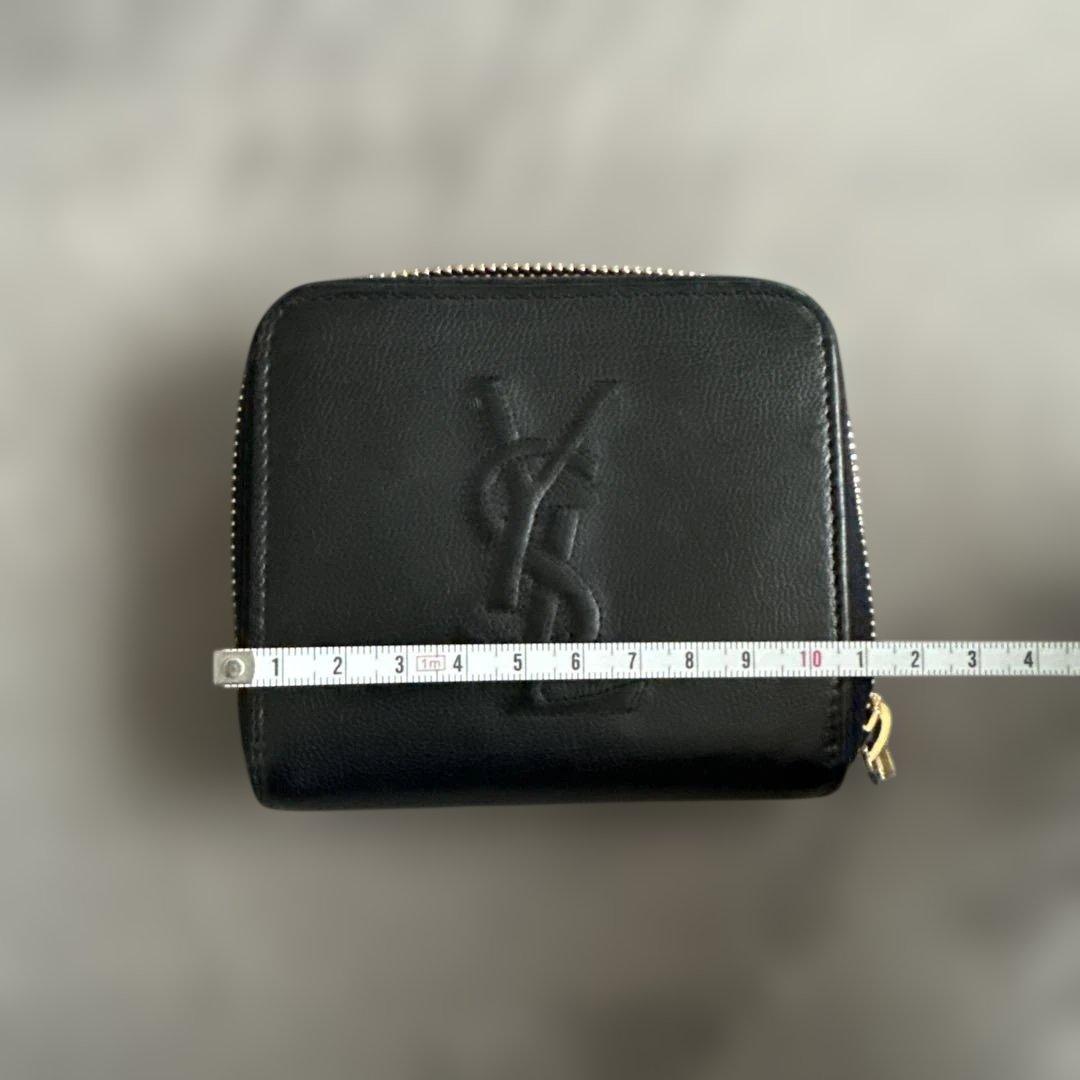 YSL イヴ・サンローラン 二つ折り財布 黒 レザー