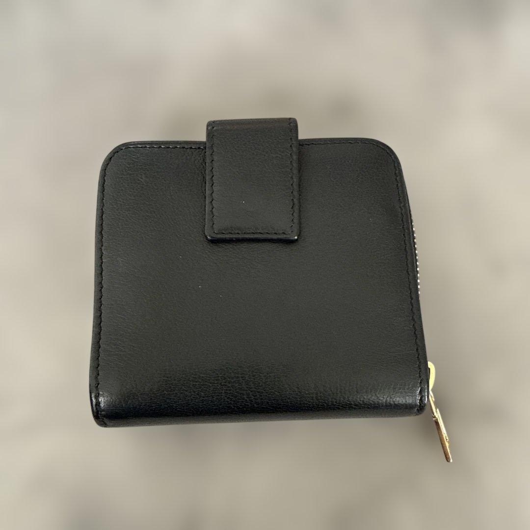 YSL イヴ・サンローラン 二つ折り財布 黒 レザー