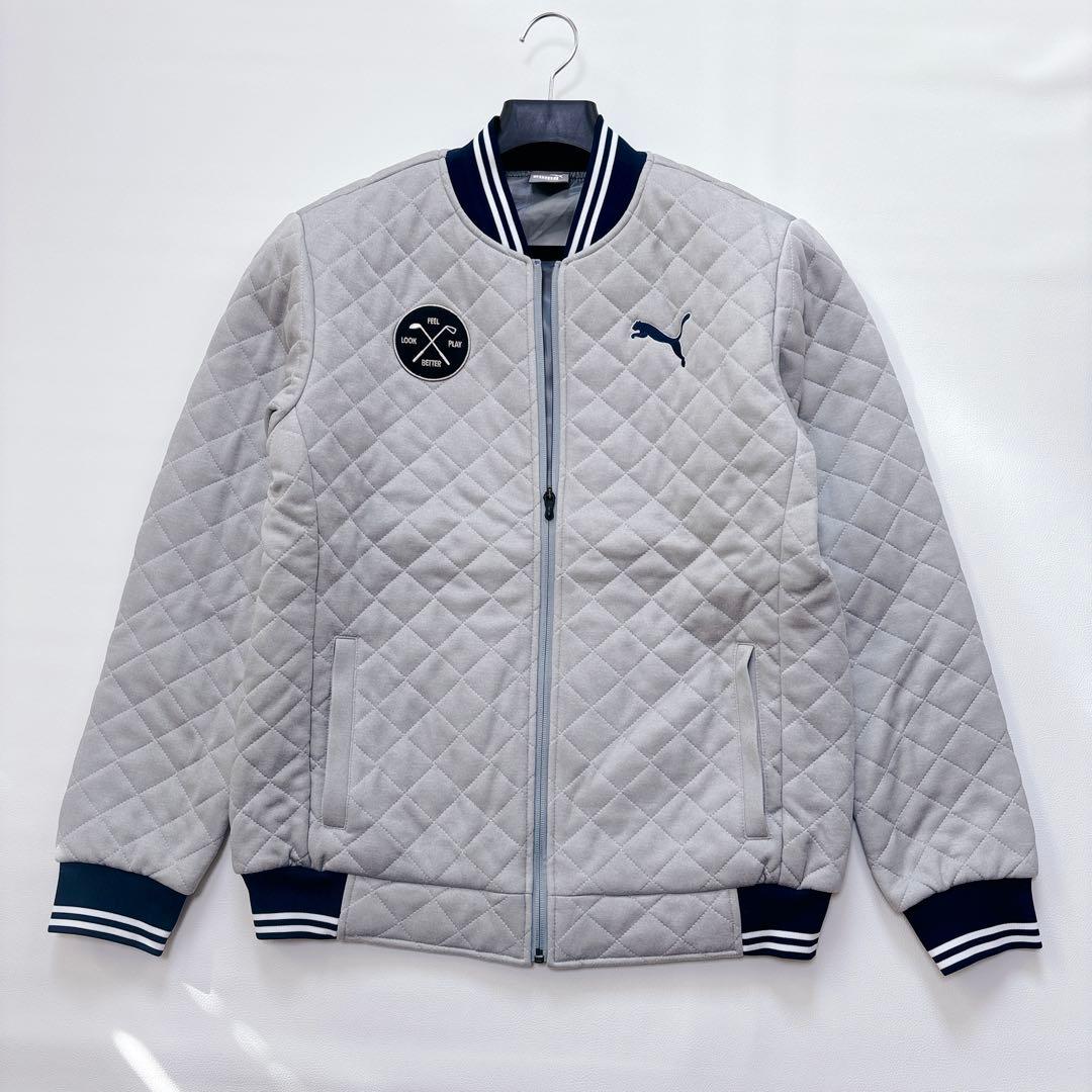 PUMA 【XLサイズ】キルティング ジャケット ブルゾン ゴルフウェア 胸ロゴ