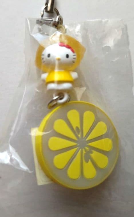 キティ 根付 ストラップ フルーツバージョン レモン 輪切り 新品 激レア♪