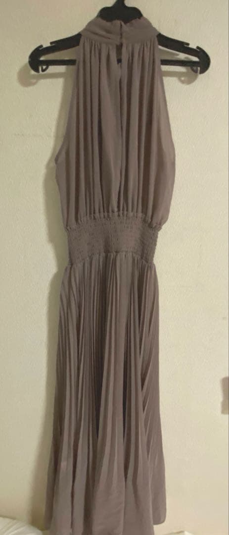 ワンピース Pleated Chiffon Ribbon Midi Dress