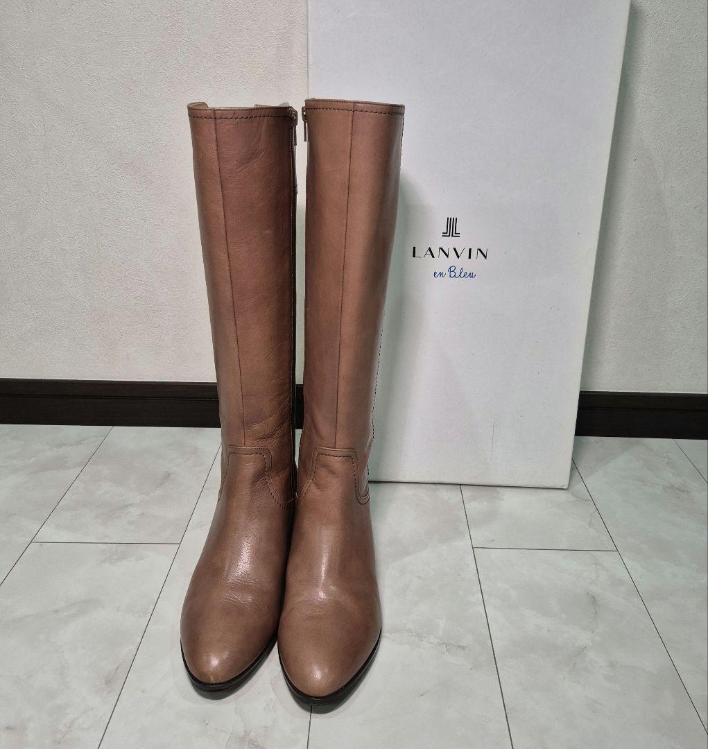 ド*ミ様 美品　LANVIN en Bleu ランバン オンブルー レザーロング