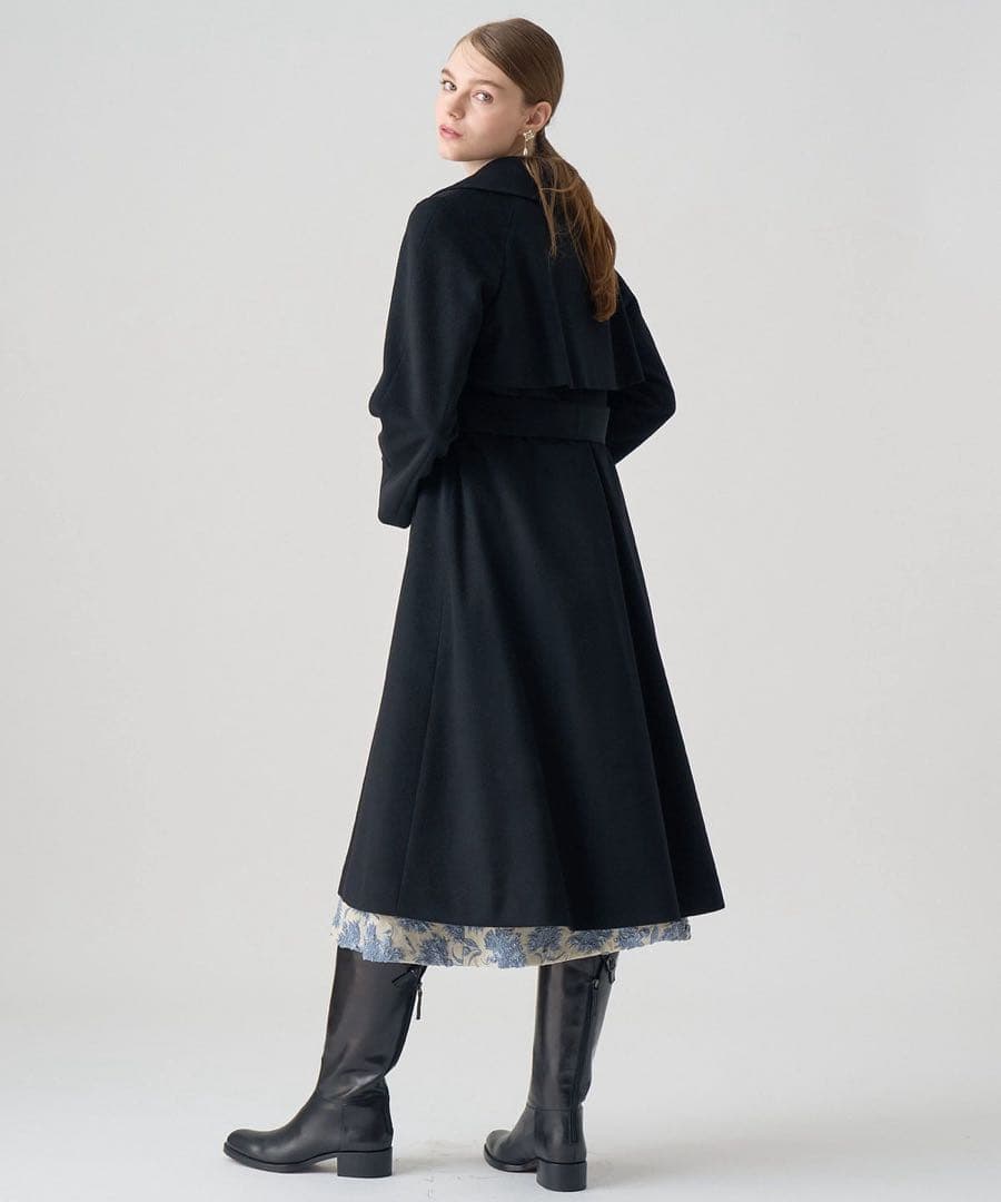 【1305】現行品　美品　アナイ　カシミヤドレストレンチコート　黒　36