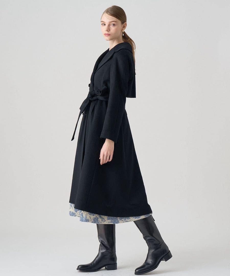 【1305】現行品　美品　アナイ　カシミヤドレストレンチコート　黒　36