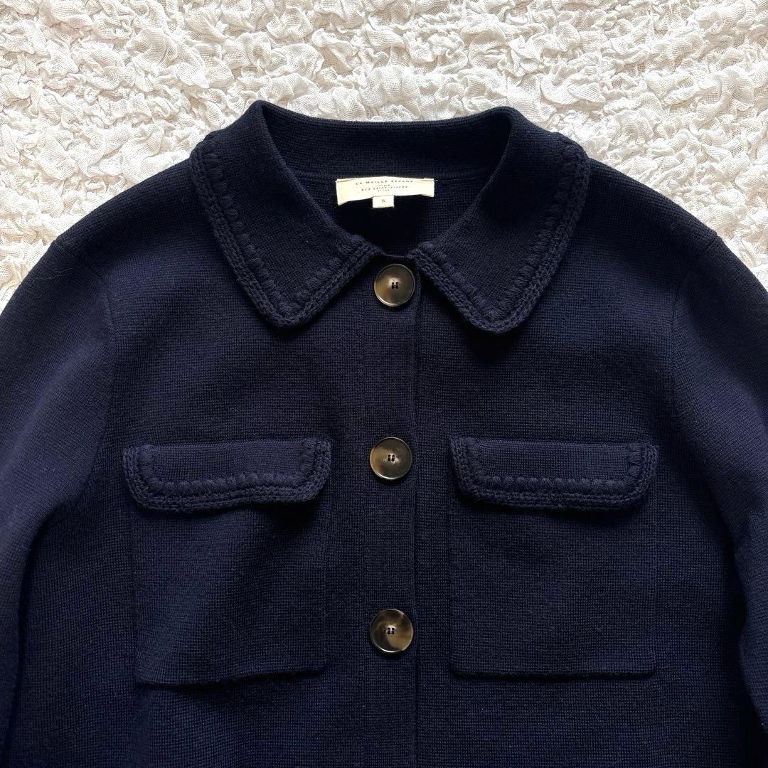 【美品】Sezane Betty カーディガン 紺 メリノウール ジャケット風