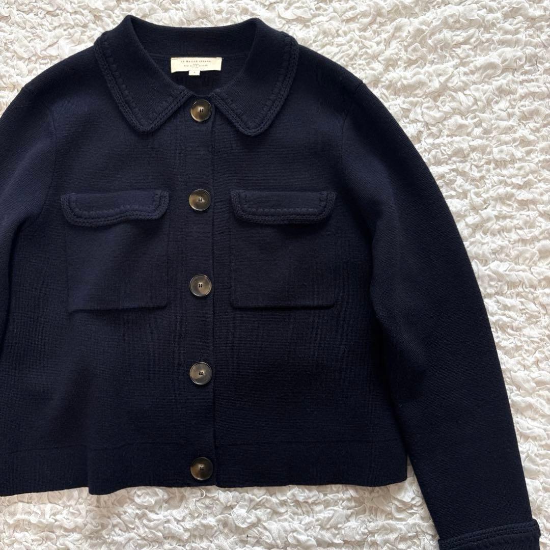 【美品】Sezane Betty カーディガン 紺 メリノウール ジャケット風