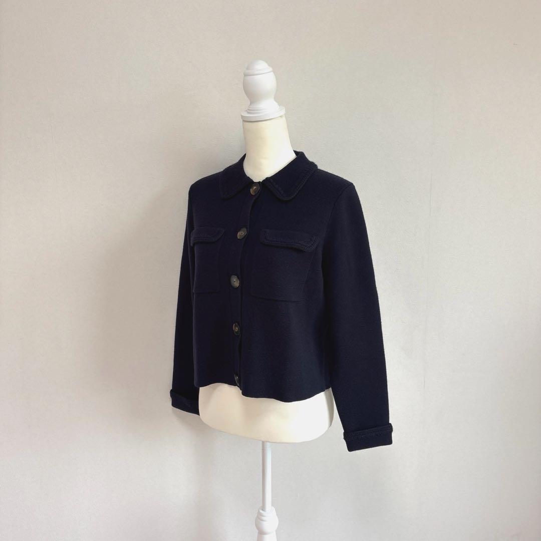 【美品】Sezane Betty カーディガン 紺 メリノウール ジャケット風