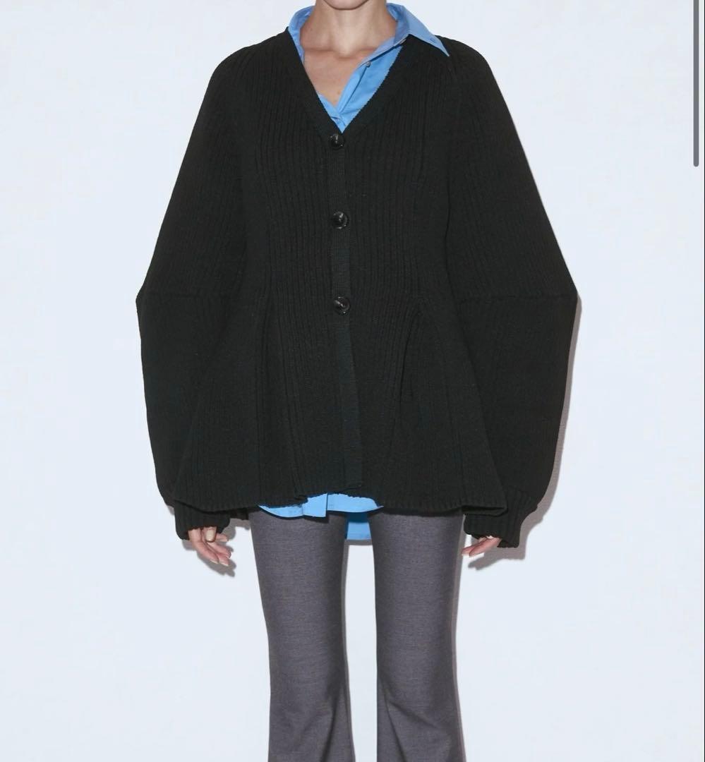 ESIO Contour knit cardigan ブラック