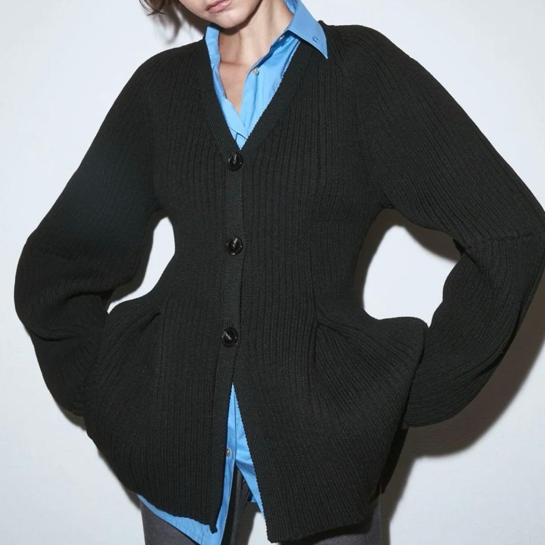 ESIO Contour knit cardigan ブラック