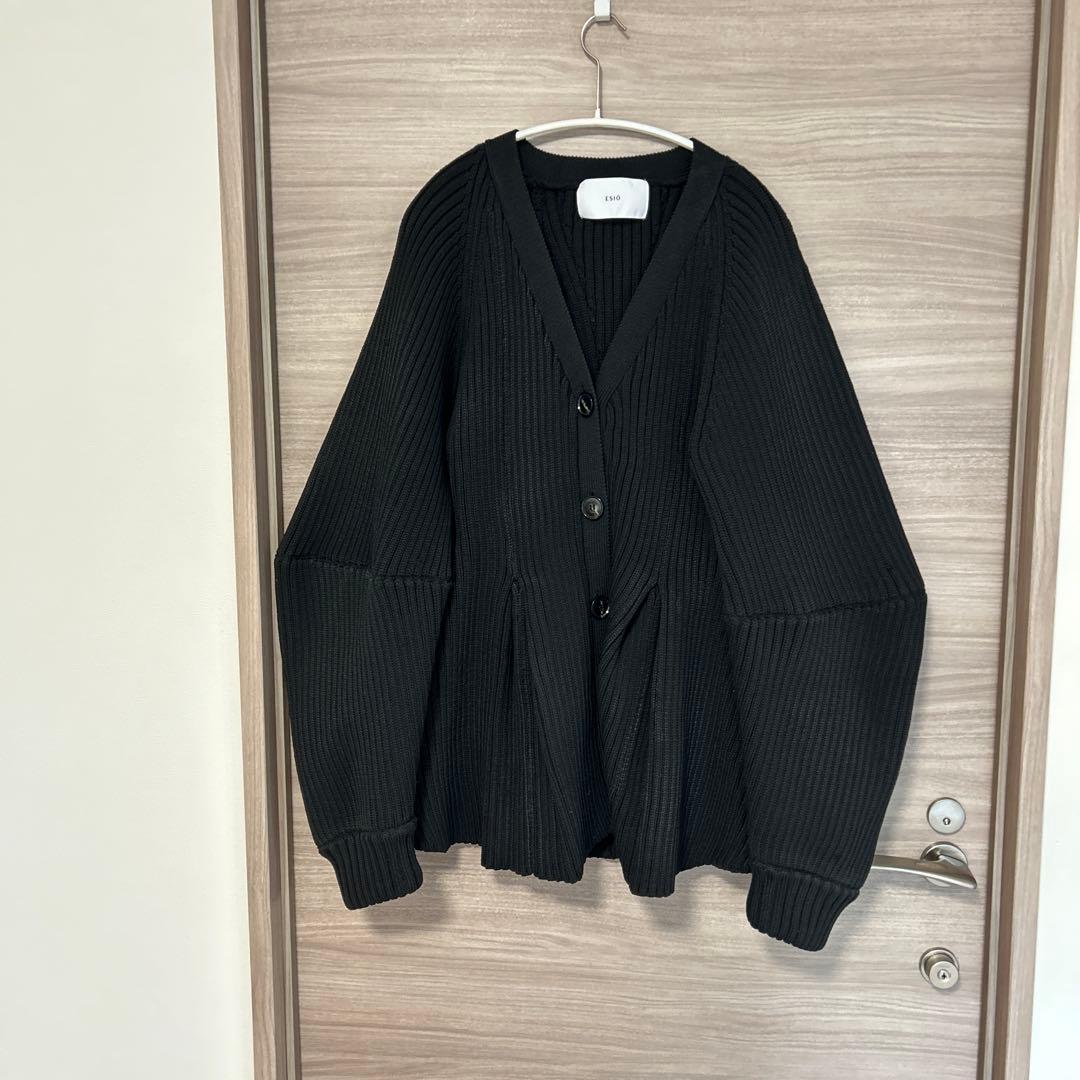 ESIO Contour knit cardigan ブラック
