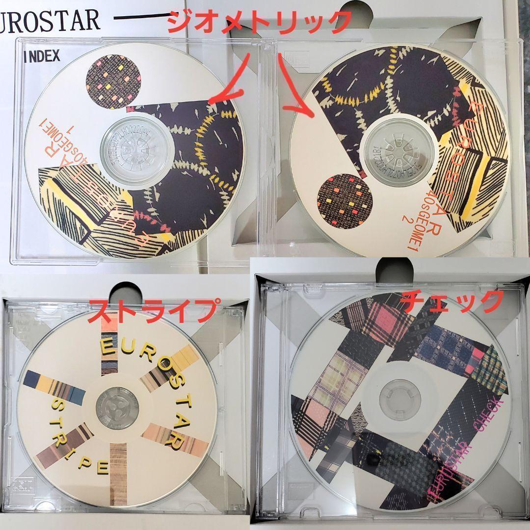 柄見本CD４枚セット　ストライプ　チェック　ジオメトリック　テキスタイル生地見本