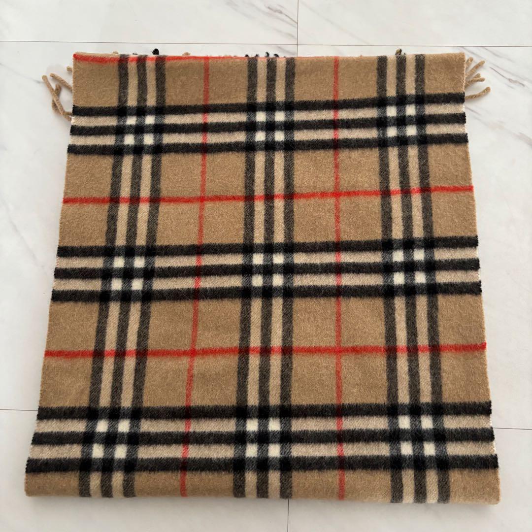 Burberry カシミア100% チェック柄マフラー　ノバチェック　ベージュ