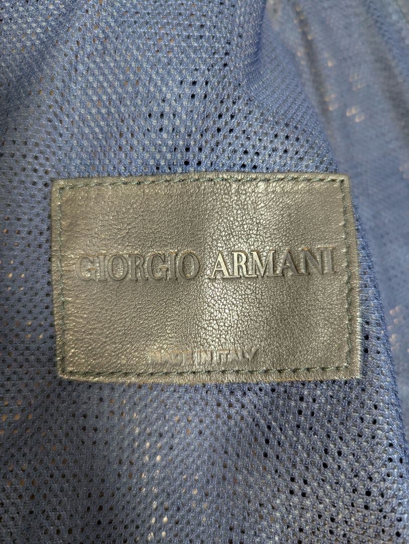 GIORGIO ARMANI パンチングレザーベスト 濃紺