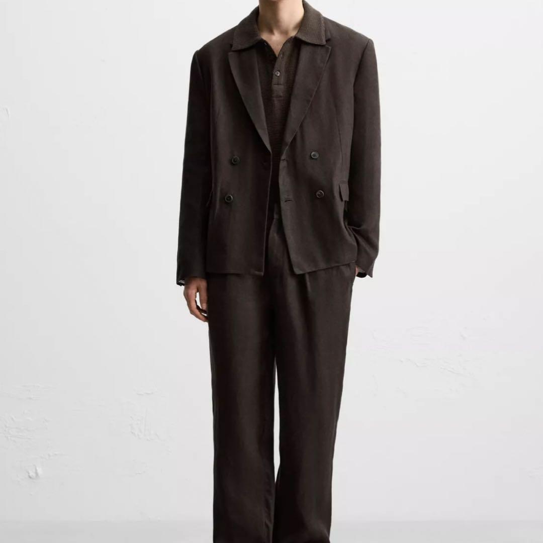 【新品】【完売品】ZARA ザラ リネン100% スーツ ブレザー テーラード