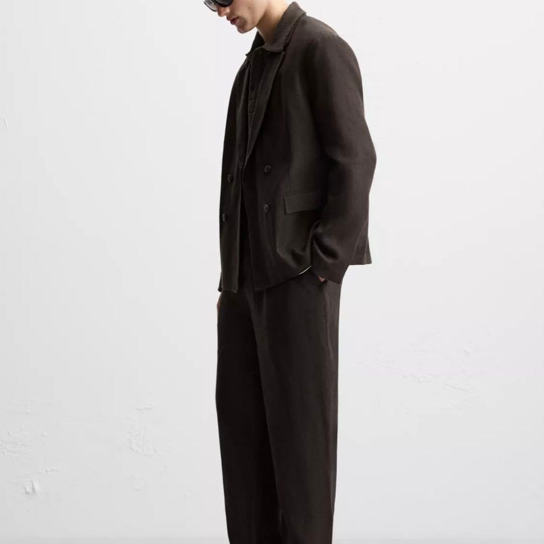 【新品】【完売品】ZARA ザラ リネン100% スーツ ブレザー テーラード