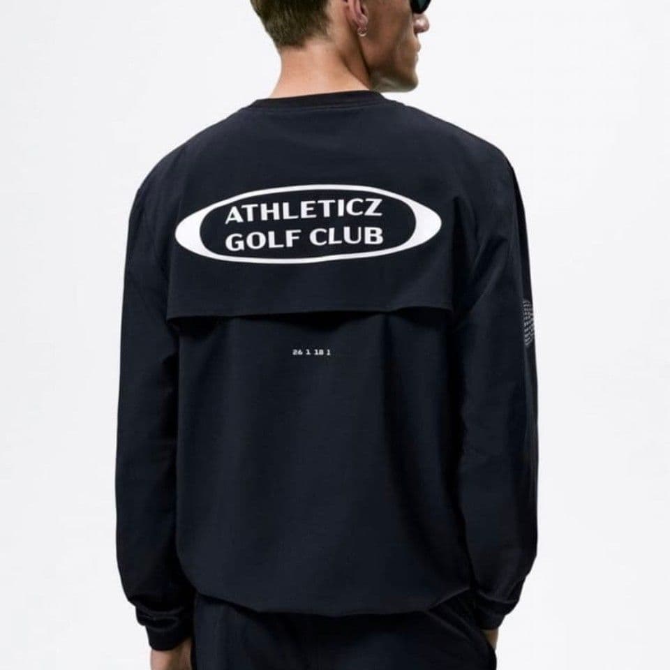 【極美品】ZARAゴルフ　クルーネックプルオーバー長袖　黒　M